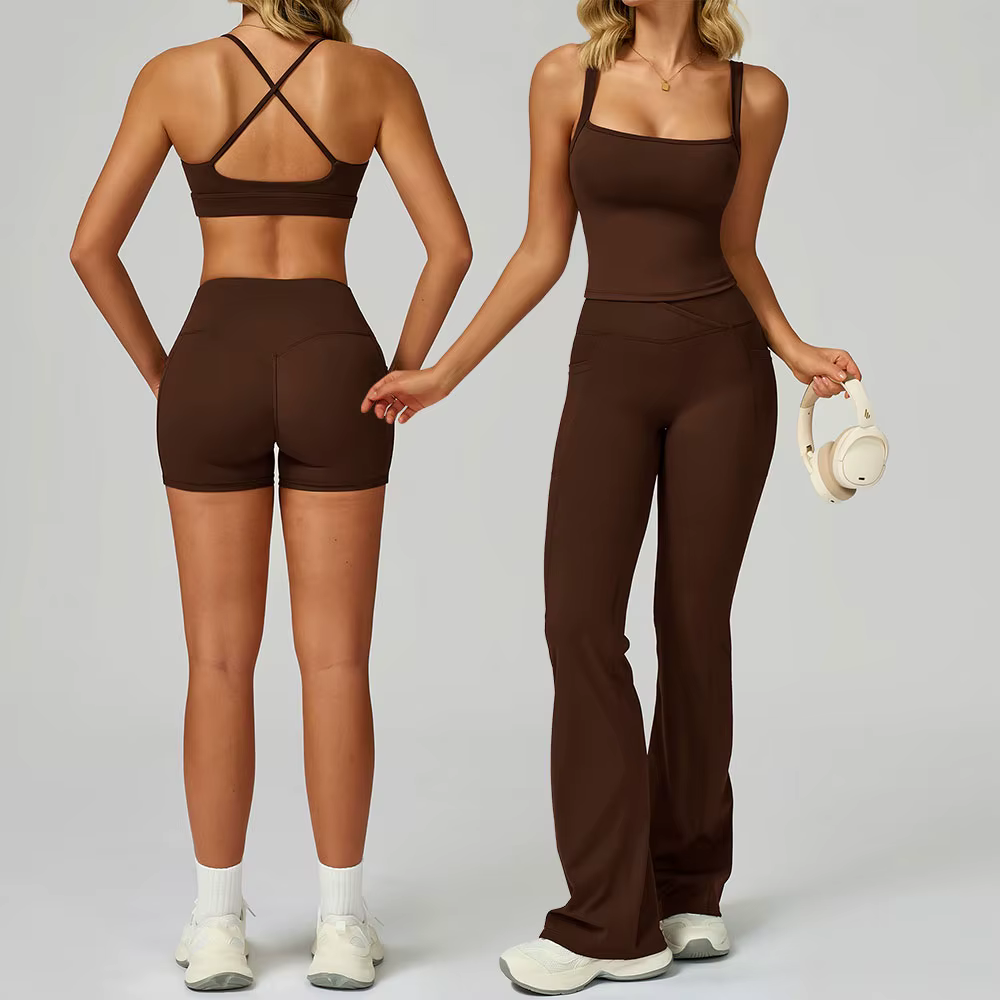 Tenues de Yoga pour femmes, survêtement, ensemble de Yoga, 2 pièces, vêtements d'entraînement pour f