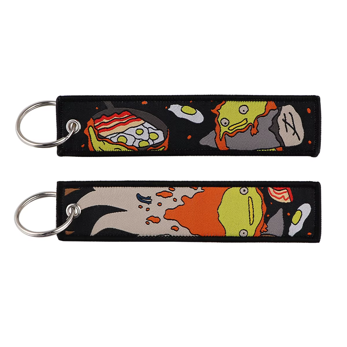 Porte-clés brodés Manga, breloques et étiquettes mignonnes de dessins animés pour sacs et voitures,