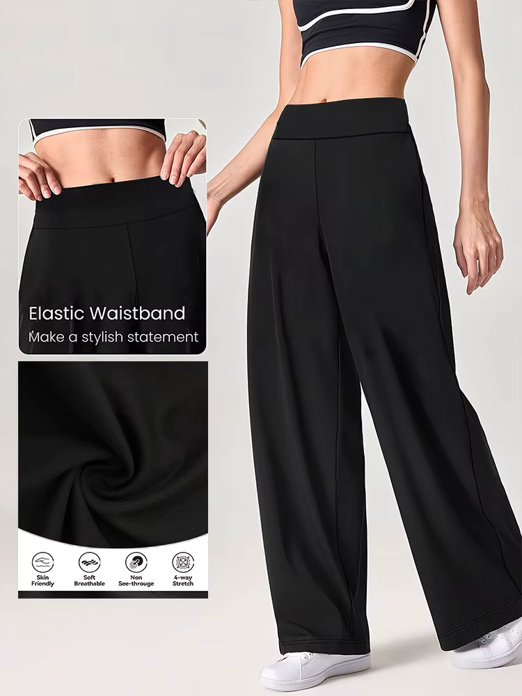 Nouveaux pantalons de yoga pour femmes, coupe droite, effet push-up, slim, à jambe large, pour le sp