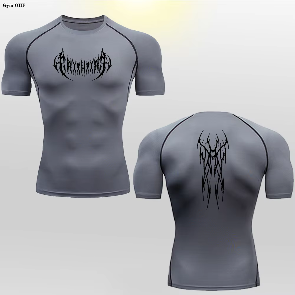 T-shirt de compression à manches longues pour homme, séchage rapide en Y, entraînement de gym, fitne