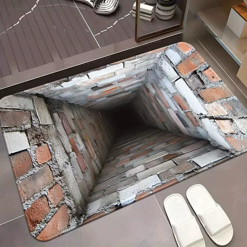 Paillasson visuel 3D, décoration de porche, pour salon, chambre à coucher, salle de bain, antidérapa