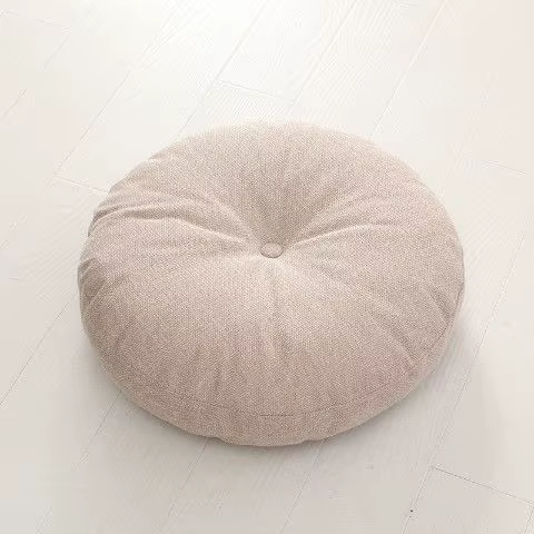 Grand coussin de méditation Zafu en lin pour fenêtre en baie, sol de yoga, coussin rond épais en Pua