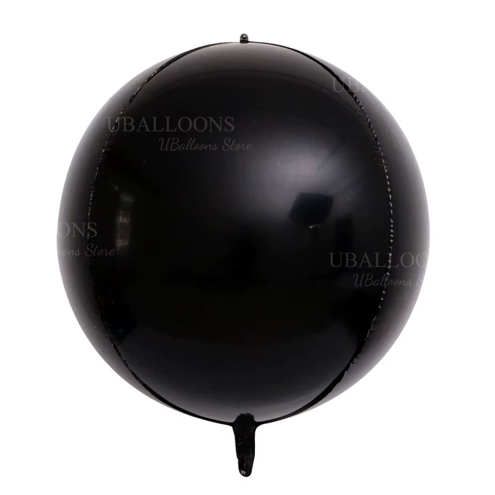 Grands ballons en aluminium noir 4D 10 22 32 50 70 pouces, ballons ronds noirs 4D pour anniversaire,