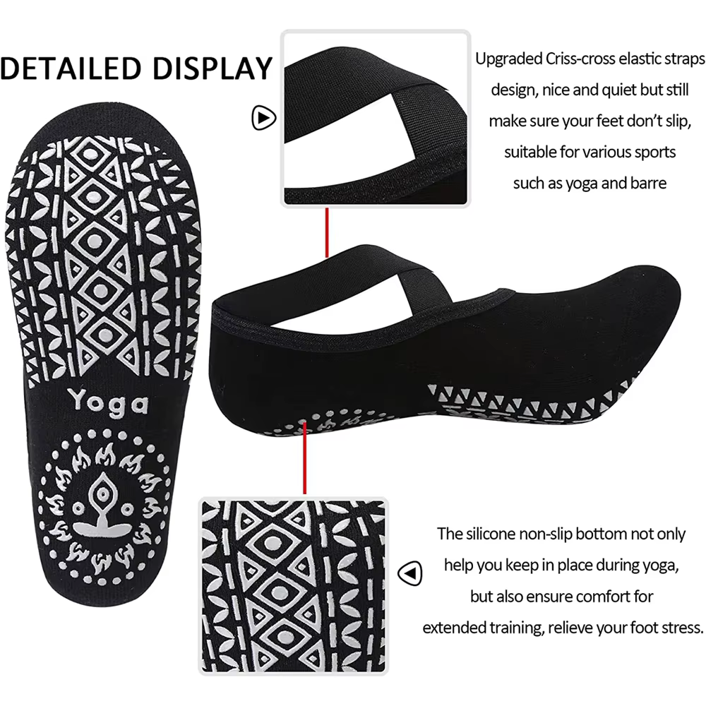 Chaussettes de Yoga respirantes de haute qualité pour femmes, chaussettes de Pilates à bandes antidé