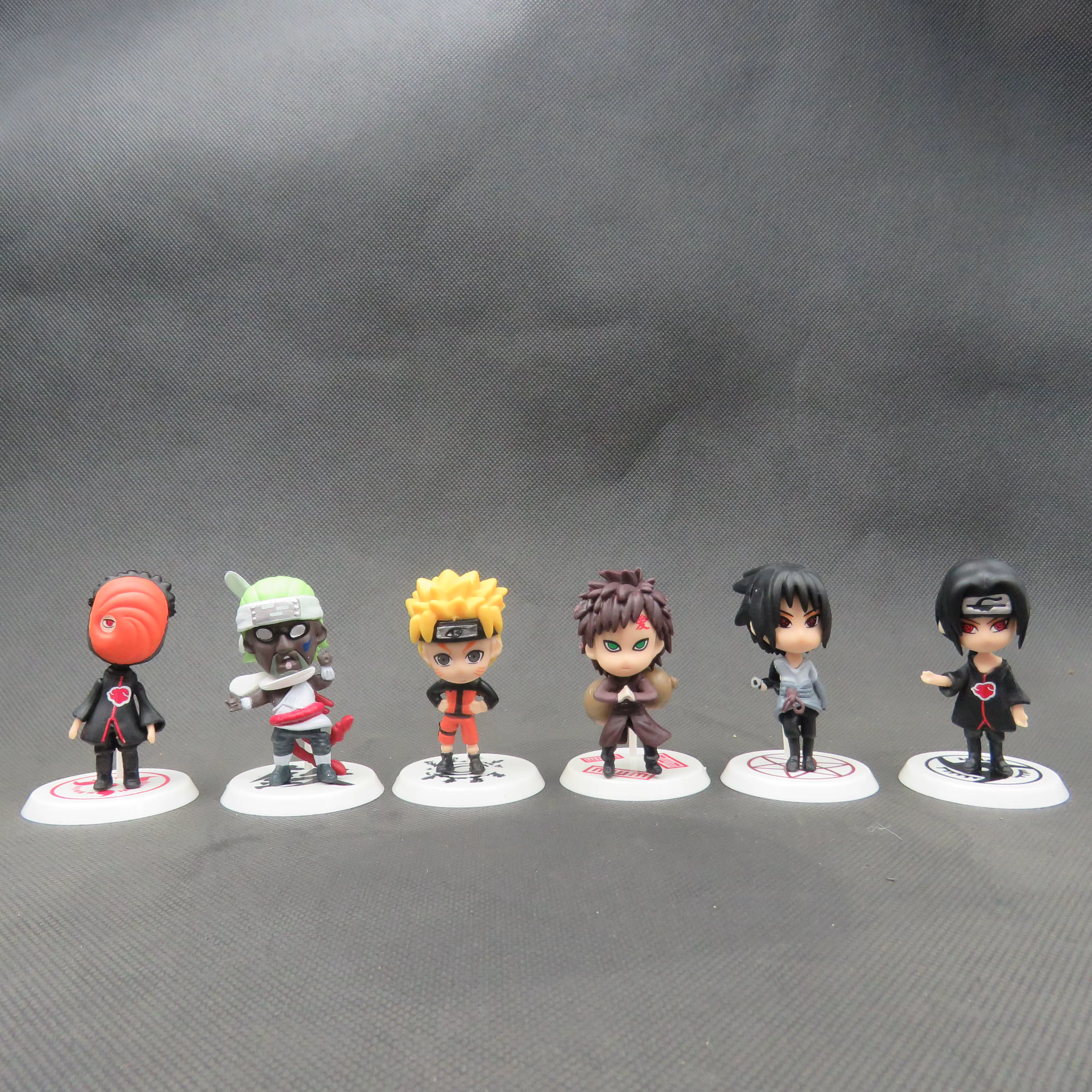 6 pièces/lot NARUTO Sasuke Gaara Uchiha Madara Figure 7-8cm 2 Style personnalité Base Mini Figurines