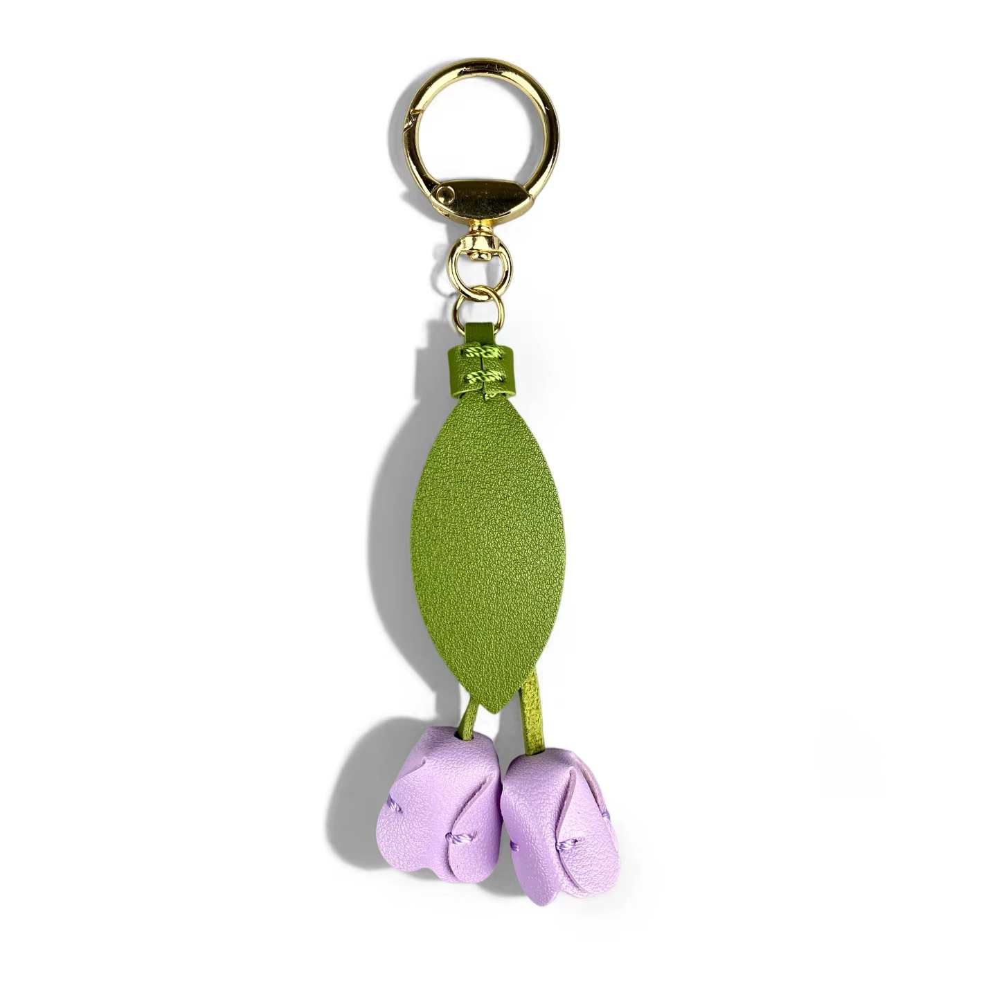 Ensemble de porte-clés et breloques Papillon et Fleur Violets, Accessoires de sac floraux en cuir PU