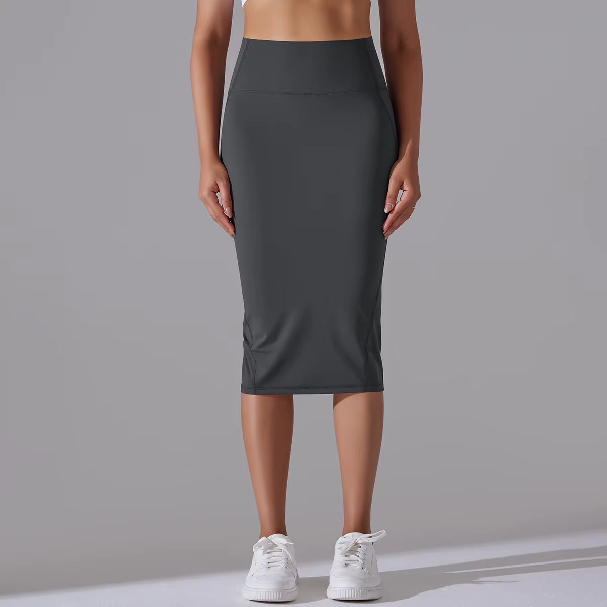 Jupe crayon en tissu pour femmes, Sexy, sensation nue, slim, hanches, moulante, taille haute, élasti