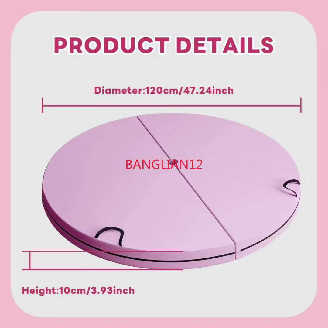 Tapis de yoga/gymnastique/pole dance, tapis rond pliable en PVC anti-chute