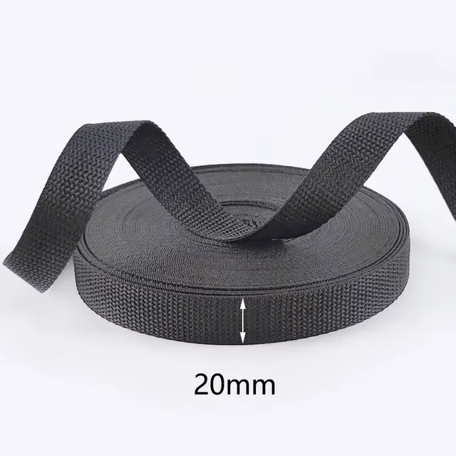 Sangle noire de 10M, 20/25/32/38/50/70/80/100mm, rubans en Nylon, sangle de ceinture, sangles décora