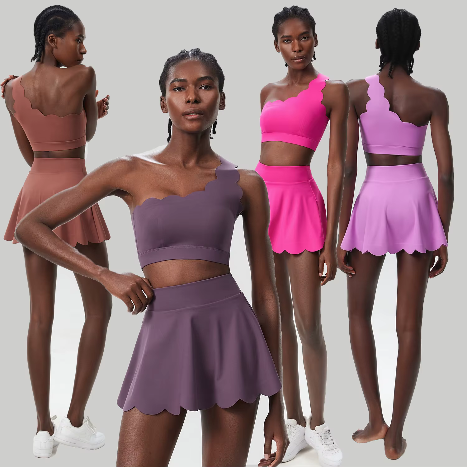 Ensemble deux pièces de fitness et de yoga pour femme, vêtements de sport, court, respirant, à sécha