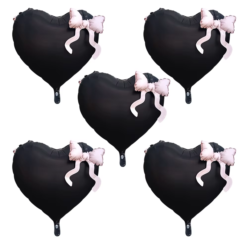 Lot de 5 ballons en aluminium en forme de cœur de pêche de 22 pouces, adaptés aux fêtes d'anniversai
