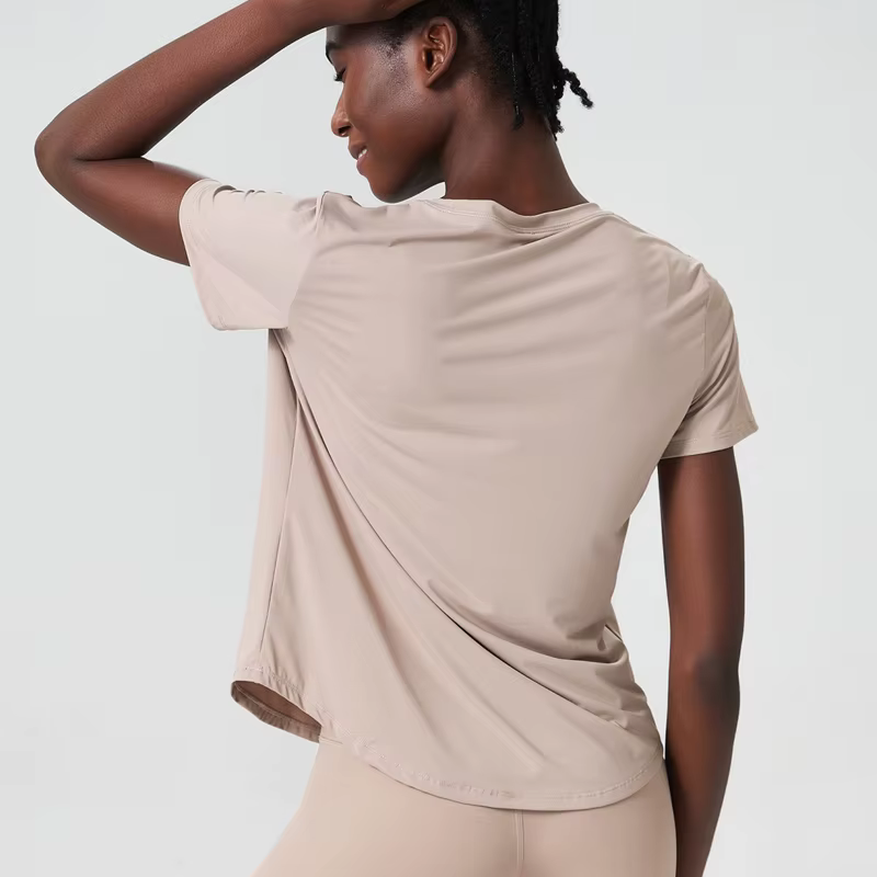 T-shirt de yoga à manches courtes pour femme, haut de fitness léger, respirant, séchage rapide, chem