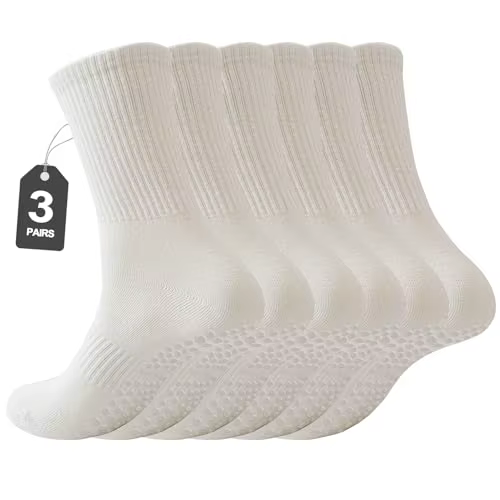 3 paires de chaussettes Pilates pour femmes avec sangles de préhension pour le yoga, adaptées aux st