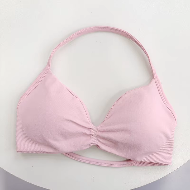 Soutien-gorge de sport à lacets à haut support pour femmes – Camisole à fines bretelles, sans coutur