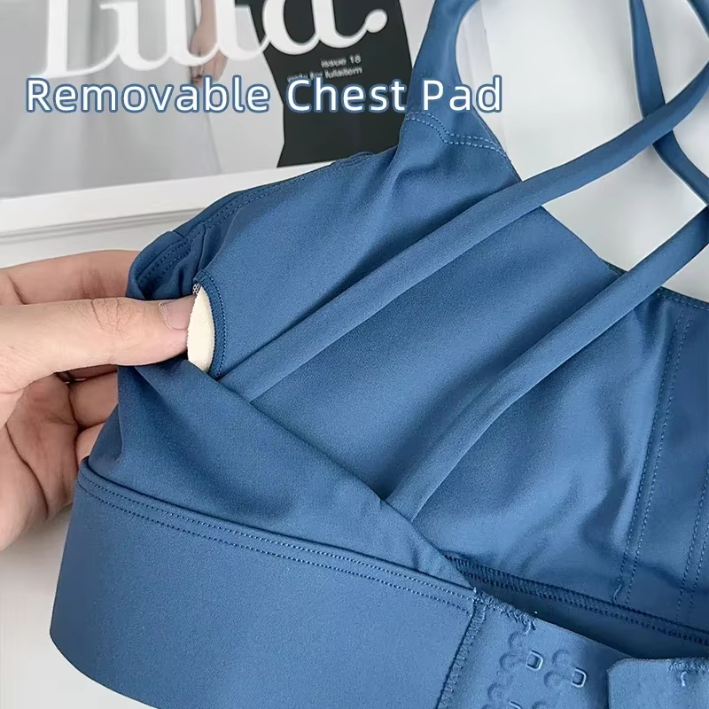 Hauts de Fitness mode dos croisé femmes Sport soutien-gorge antichoc réglable boucle Sport soutien-g