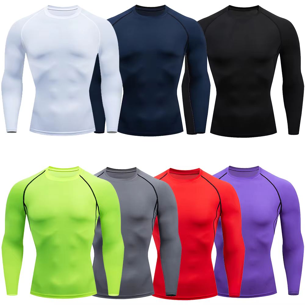 Nouveaux hommes T-Shirt de sport séchage rapide chemise de course à manches longues chemises de Comp