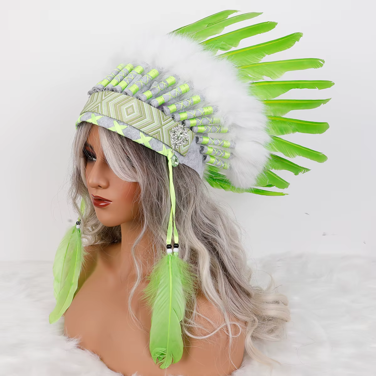 Coiffure en plumes de Style indien à la mode, accessoire de Cosplay de carnaval pour spectacles sur