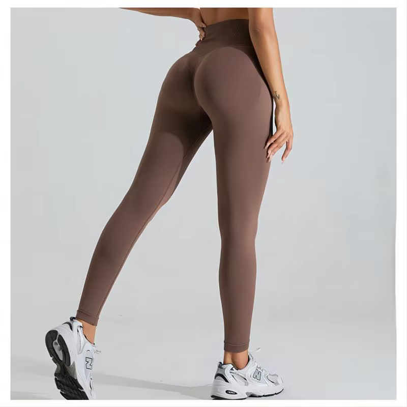 Leggings de Yoga sans couture pour femmes, Sexy, taille haute, contrôle du ventre, froissé, levage d