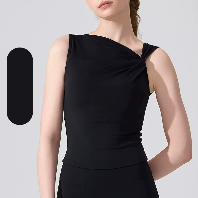 Gilet de yoga au design asymétrique pour femmes, antichoc, beau dos, soutien-gorge ajusté, soutien-g
