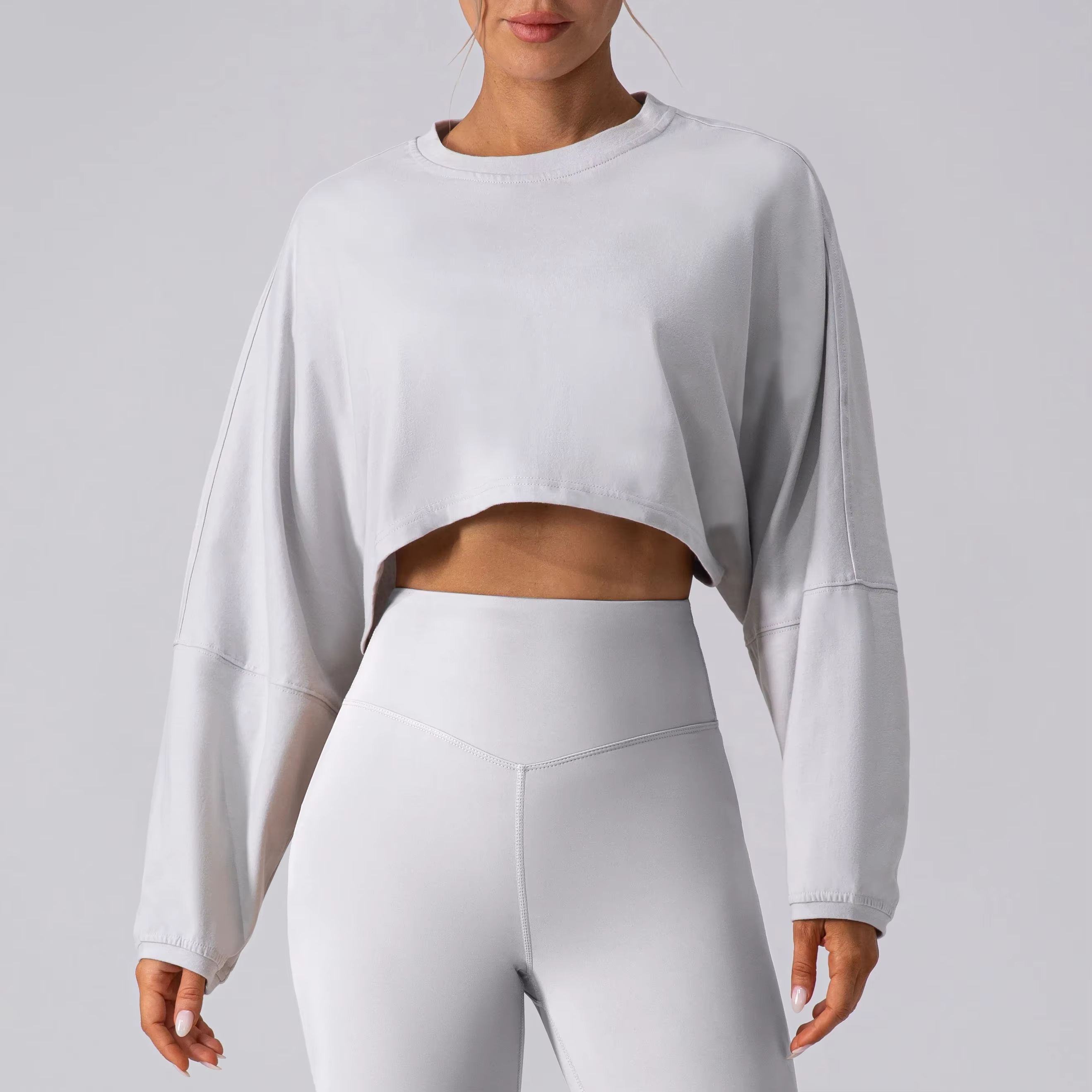 Femmes sport haut court à manches longues T-Shirts Yoga hauts amples vêtements de sport en plein air