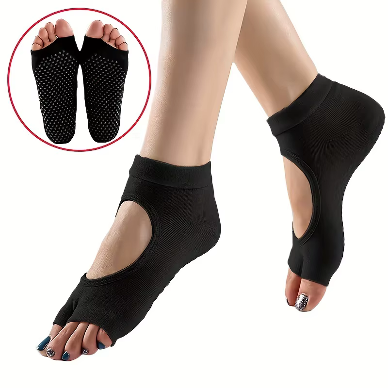 Chaussettes de Yoga antidérapantes pour femmes, de haute qualité, à deux orteils, en coton, pour Pil