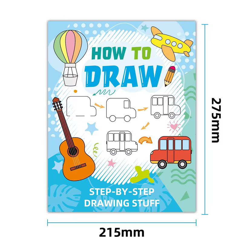 Livre de dessin amusant, guide étape par étape avec illustrations d'animaux, personnages de dessins