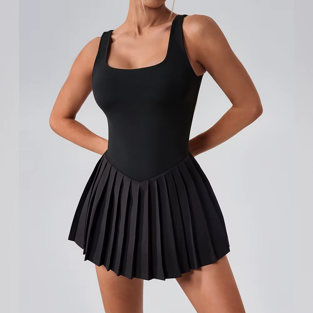 Robe de Tennis nue ajourée, dos nu, jupe pour femmes, combinaison Anti-éblouissement, Fitness, sport