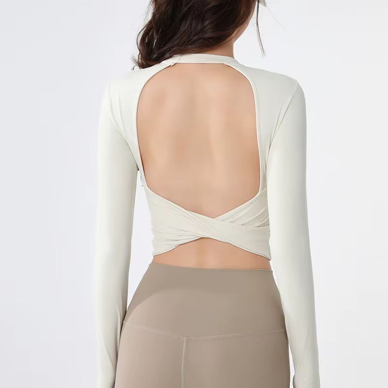 Chemise de Yoga pour femmes, haut de sport dos nu, Sexy, à la mode, vêtements d'entraînement, course