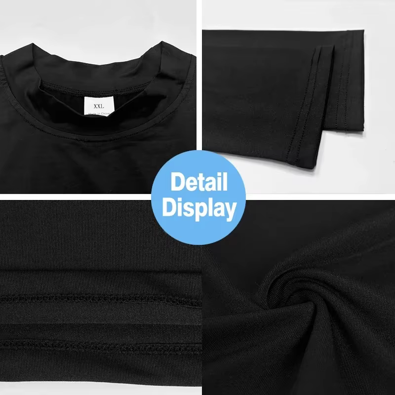 Hommes course T-shirts Compression à manches longues Sport chemises Fitness serré entraînement Joggi