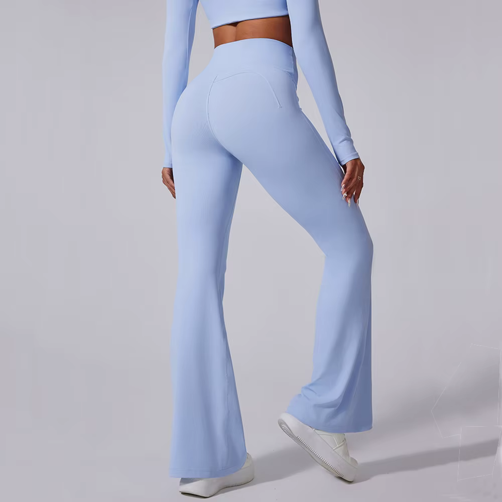 Femmes taille haute Leggings évasés Gym Fitness pantalons de Yoga entraînement course Sport Leggings