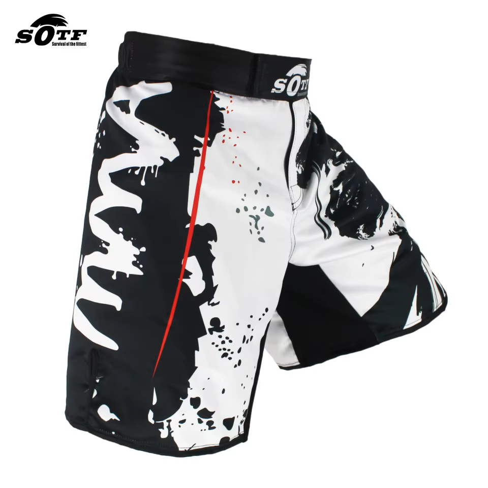 Taille élastique Bushido Fitness féroce ninja combat sport shorts de boxe tigre Muay Thai mma shorts