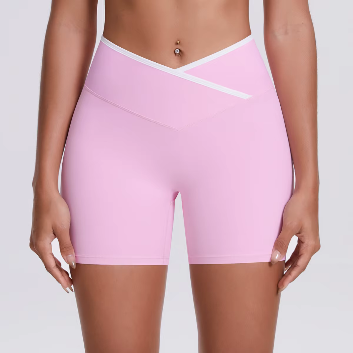 Short de Yoga taille haute pour femmes, Design croisé, séchage rapide, respirant, été, entraînement,
