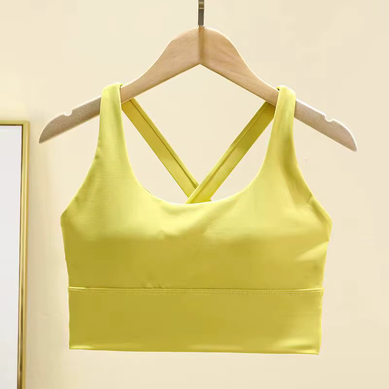 Soutien-gorge de sport à coussin fixe haute intensité, résistant aux chocs, pour course à pied, gymn