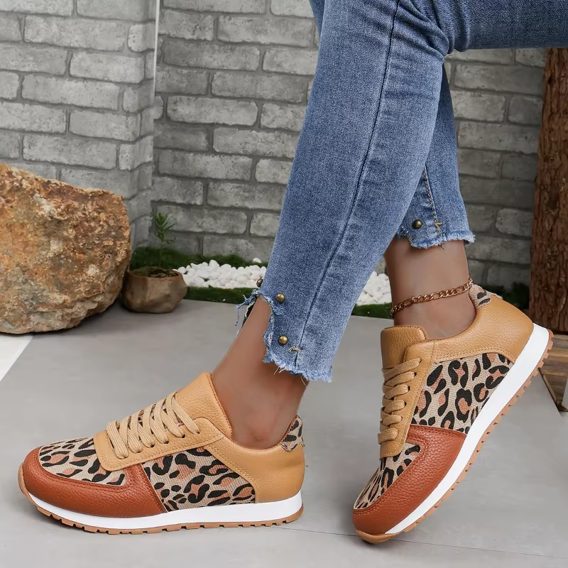 Baskets de Jogging pour femmes, baskets de marche décontractées d'été, tendance, imprimé léopard, co
