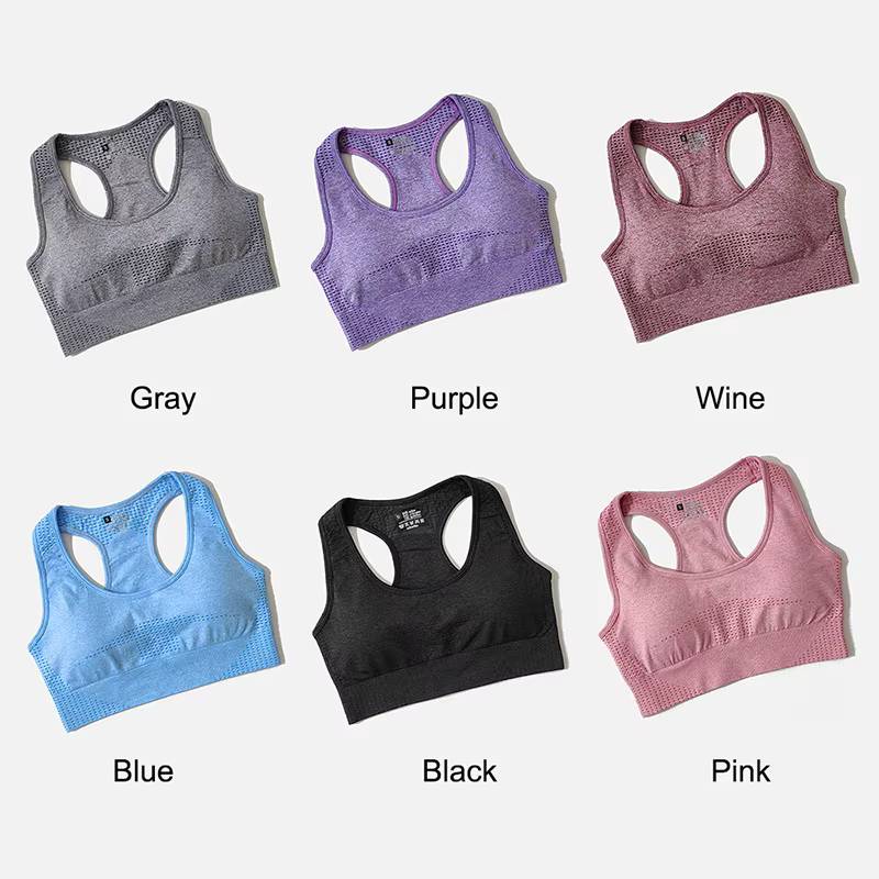 Soutien-gorge de sport sans couture pour femmes, haut court de gymnastique, Fitness, course à pied, 