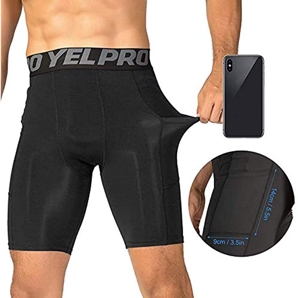 Short de Compression pour hommes, pantalon de sport à séchage rapide, Fitness, course à pied, entraî