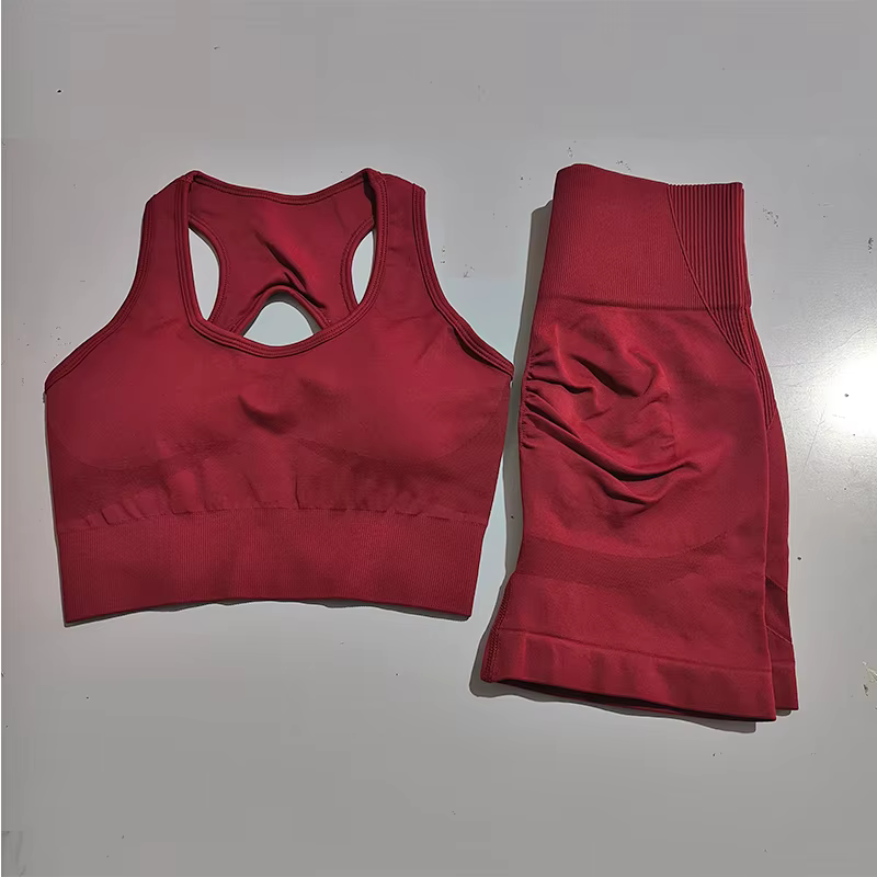 Ensemble de yoga sans couture pour femmes, soutien-gorge de sport sexy, costume short de sport taill