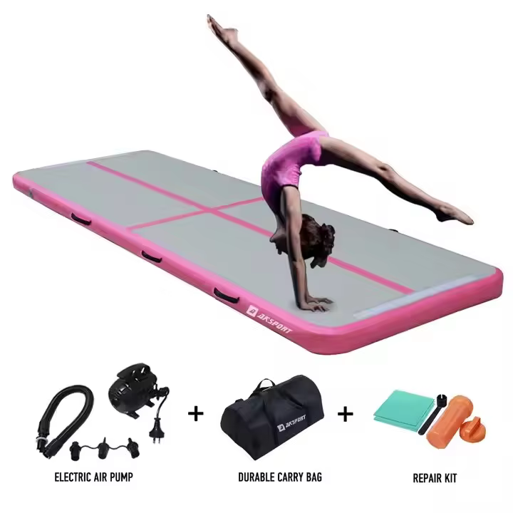 Tapis d'entraînement de Fitness Express, tapis de gymnastique gonflable avec piste d'air, avec Optio
