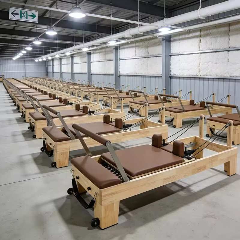 Reformer Pilates en Bois Personnalisé 3-en-1 : Lit de Renforcement Multifonctionnel pour Gym et Stud