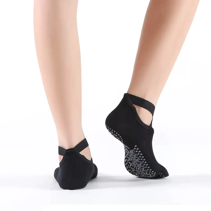 Chaussettes de Yoga respirantes à cinq orteils pour femmes, chaussettes de Pilates à bandes antidéra