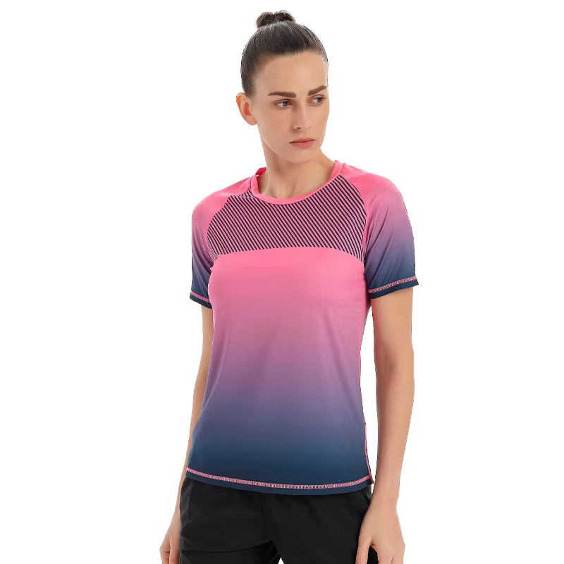 Femmes séchage rapide à manches courtes impression 3D sport respirant exercices Yoga chemise gymnase