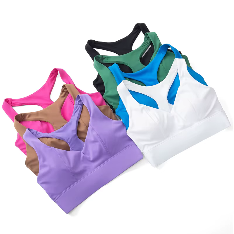 Soutien-gorge de sport pour femme, extensible, doux, froncé, push-up, haute performance, respirant,