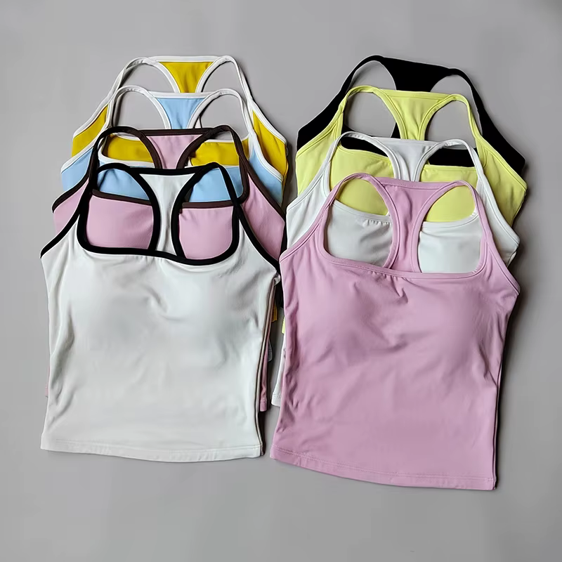 Débardeur Pilates pour femmes, soutien-gorge de sport Push-Up, ajouré, respirant, Fitness, gilet de 