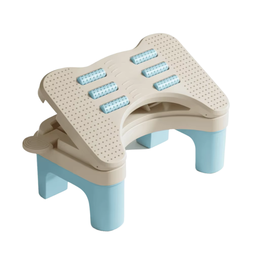 Repose-pieds ergonomique sous le bureau, fond antidérapant, creux, respirant, confortable, réglable,