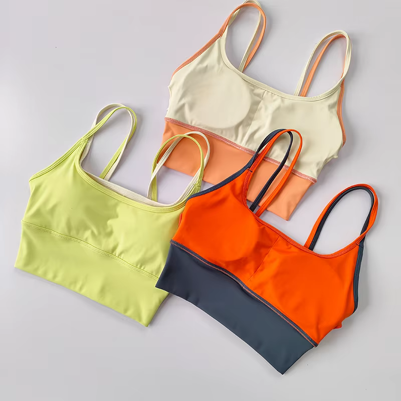 Soutien-gorge de sport pour femmes, absorbant les chocs, Double sangle de poitrine, gilet de Yoga, s