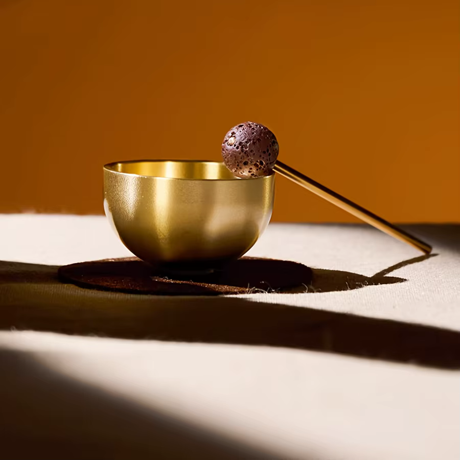 1 ensemble de bol chantant tibétain, bol de méditation en cuivre fabriqué à la main, avec maillet et