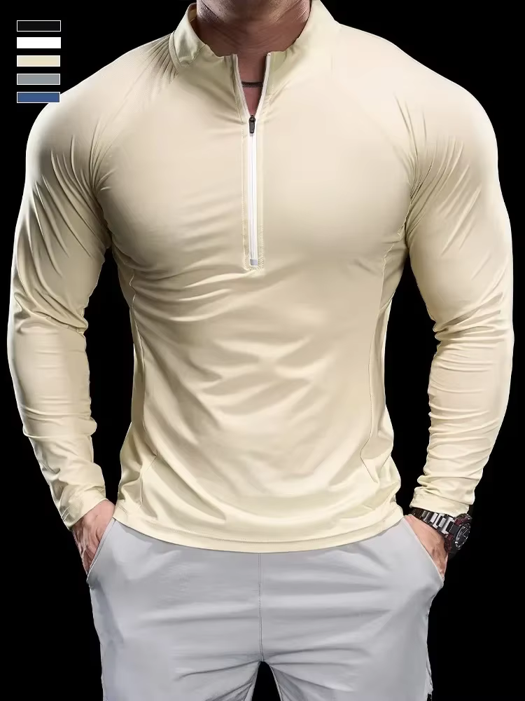 T-shirt de sport pour hommes, hauts de Fitness, de course, d'entraînement, col rond, séchage rapide,