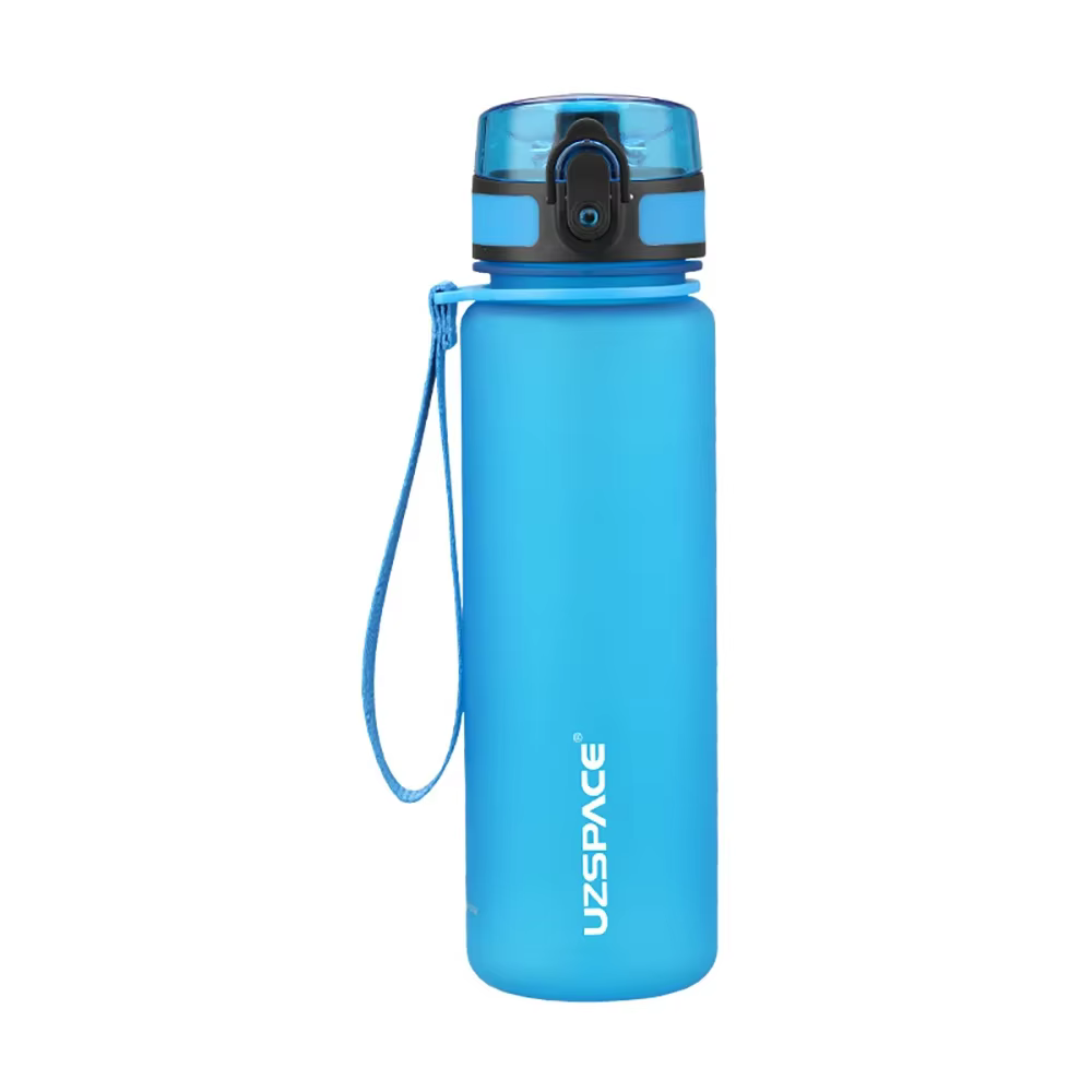 Bouteille d'eau portable sans BPA pour adultes et enfants, haute qualité, 500ml, 1000ml, cuillère à