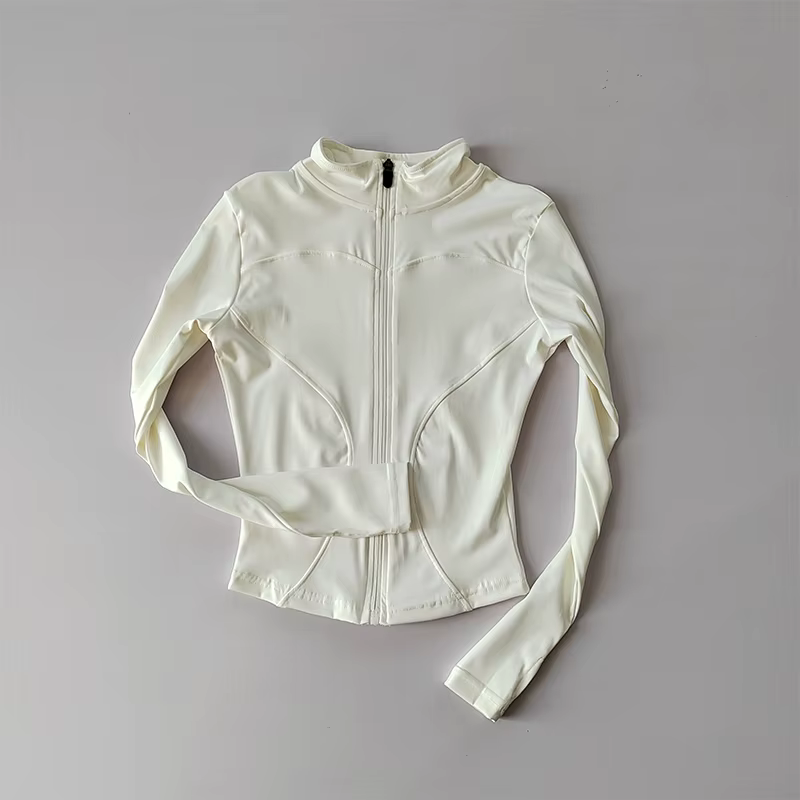 Veste de sport à manches longues pour femme, vêtements de yoga minces, cardigan zippé à séchage rapi