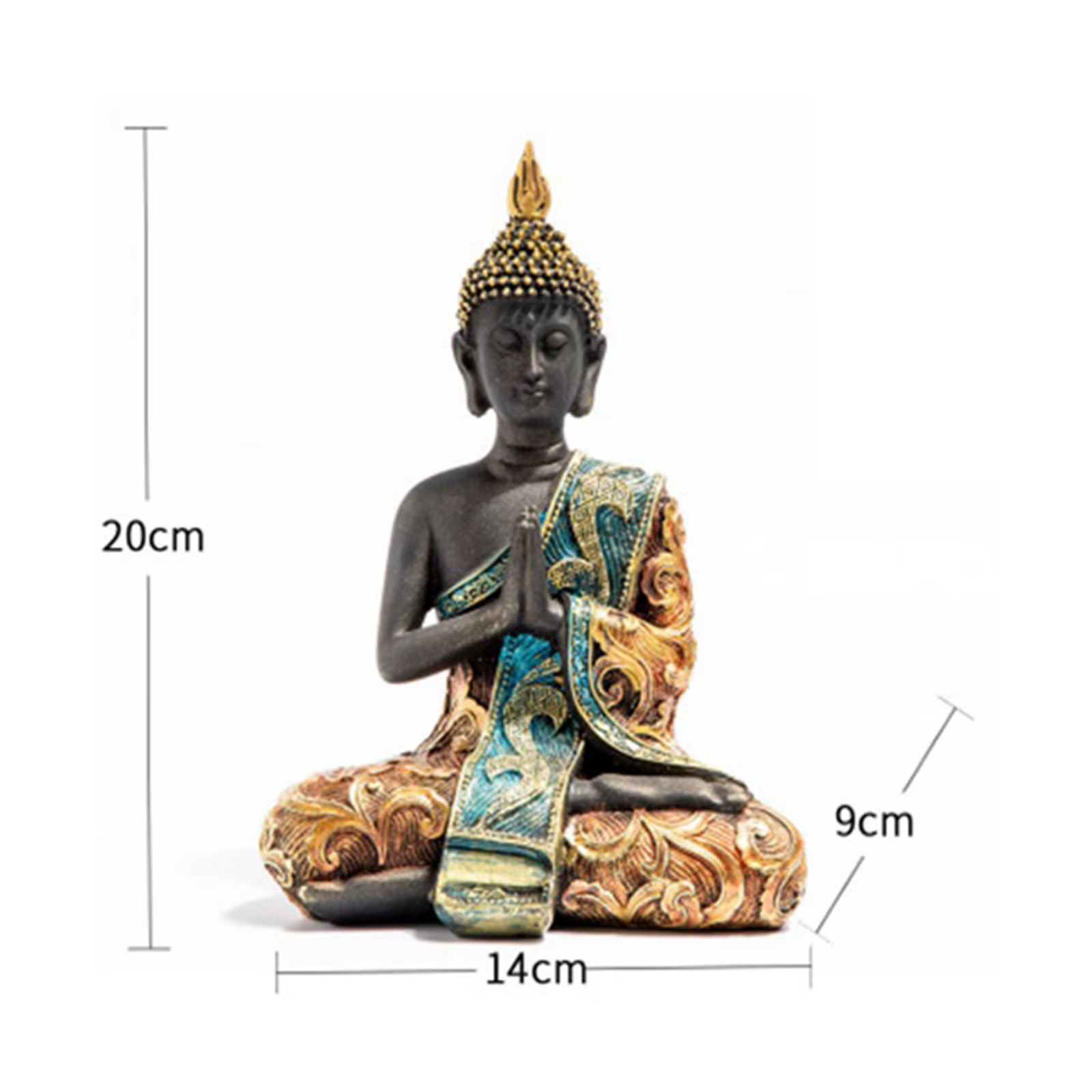 Statue de Bouddha en résine de Thaïlande, figurine bouddhiste zen, décoration d'intérieur pour la ma